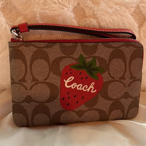Coach Strawberry Wristlet Limited Edition - Picture 1 of 4